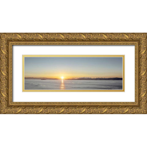 Sunrise Vista on the Bay Gold Ornate Wood Framed Art Print with Double Matting by Blaustein, Alan