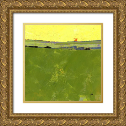 Hot Sky over Lazy Fields Gold Ornate Wood Framed Art Print with Double Matting by Bailey, Paul