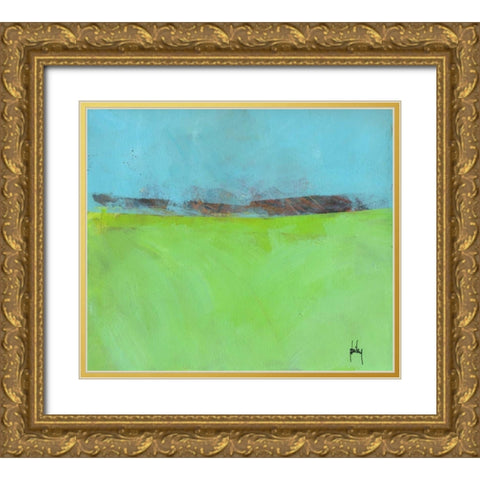 Low Distant Hills Gold Ornate Wood Framed Art Print with Double Matting by Bailey, Paul