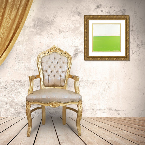 Fresh Green Gold Ornate Wood Framed Art Print with Double Matting by Bishop, Don