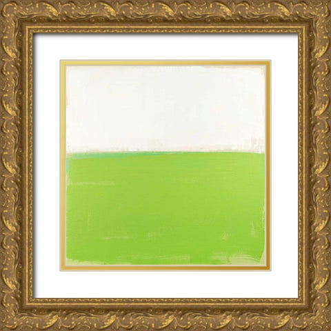 Fresh Green Gold Ornate Wood Framed Art Print with Double Matting by Bishop, Don