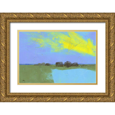 Decoy Pond Gold Ornate Wood Framed Art Print with Double Matting by Bailey, Paul