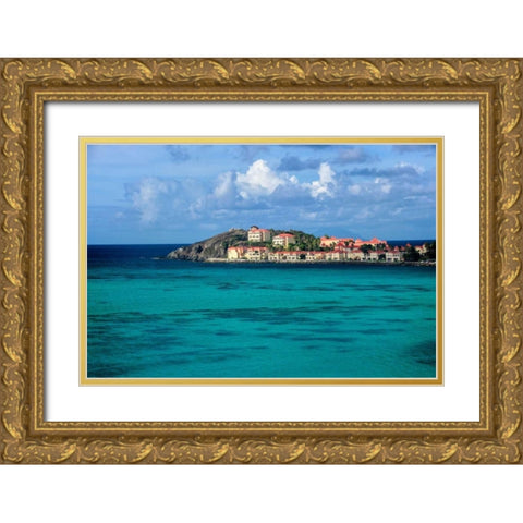 Island Haven Gold Ornate Wood Framed Art Print with Double Matting by Burdick, Chuck