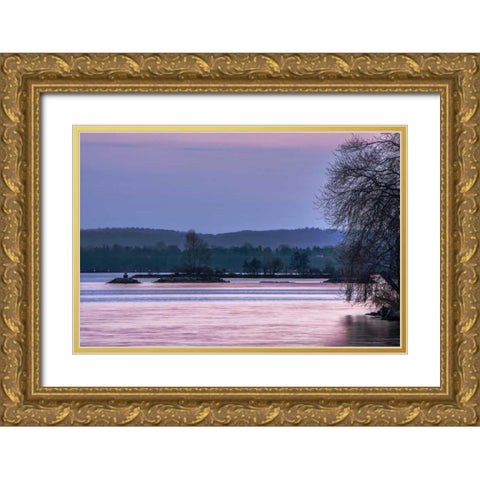 Evening on the Bay Gold Ornate Wood Framed Art Print with Double Matting by Burdick, Chuck