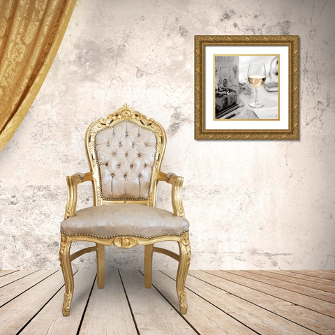 Vin Blanc Gold Ornate Wood Framed Art Print with Double Matting by Blaustein, Alan