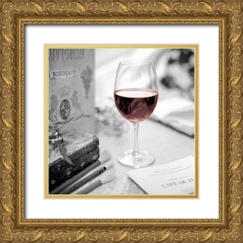 Vin Rouge Gold Ornate Wood Framed Art Print with Double Matting by Blaustein, Alan