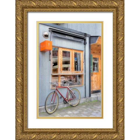 Red Bicycle, Japan Gold Ornate Wood Framed Art Print with Double Matting by Blaustein, Alan