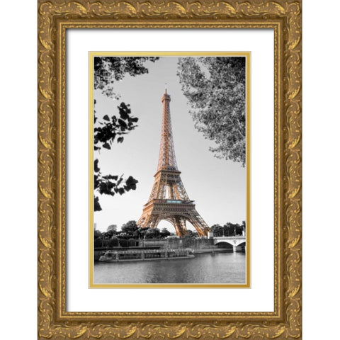 Matin sur la Seine Gold Ornate Wood Framed Art Print with Double Matting by Blaustein, Alan