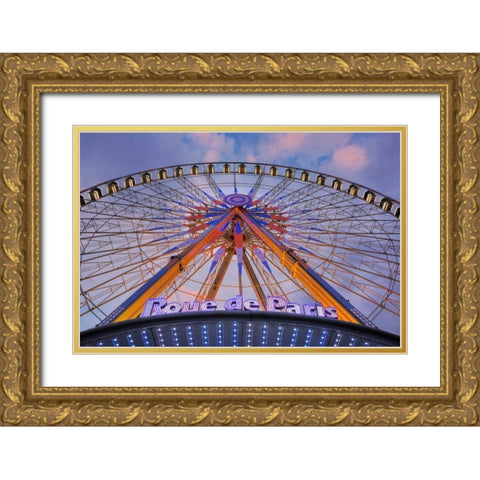Rue de Paris Gold Ornate Wood Framed Art Print with Double Matting by Blaustein, Alan