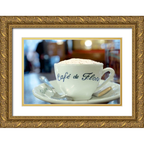 Cafe de Flore Gold Ornate Wood Framed Art Print with Double Matting by Blaustein, Alan
