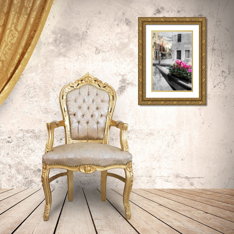 Canal Fiori #1 Gold Ornate Wood Framed Art Print with Double Matting by Blaustein, Alan