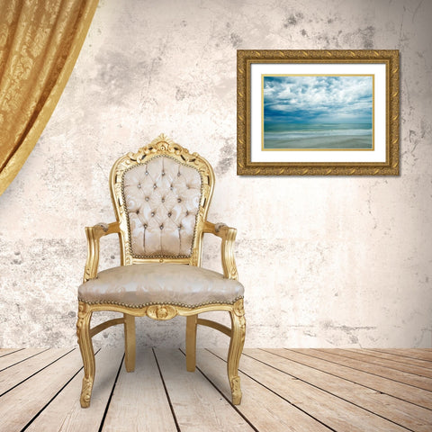 Morning at the Beach Gold Ornate Wood Framed Art Print with Double Matting by Burdick, Chuck