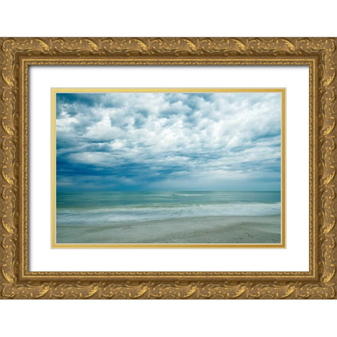 Morning at the Beach Gold Ornate Wood Framed Art Print with Double Matting by Burdick, Chuck