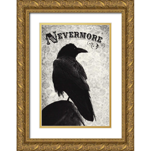 Nevermore Gold Ornate Wood Framed Art Print with Double Matting by Buxton, Michael