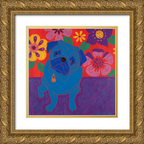 Perspicacious Pug Gold Ornate Wood Framed Art Print with Double Matting by Bond, Angela