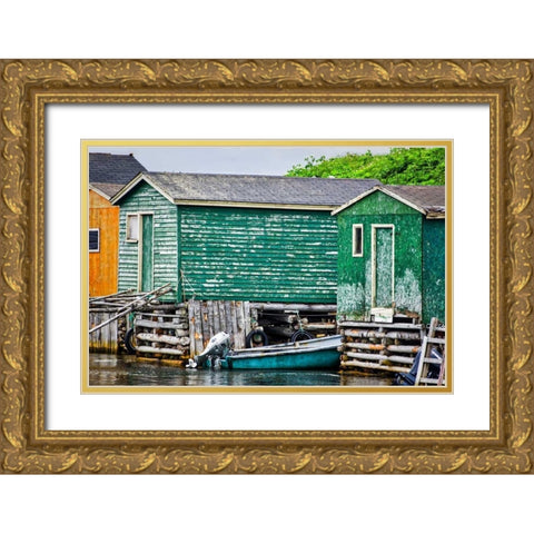 Weathered Gold Ornate Wood Framed Art Print with Double Matting by Burdick, Chuck