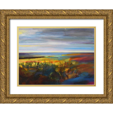 Buttercups Near Warley Gold Ornate Wood Framed Art Print with Double Matting by Boyce, Kate