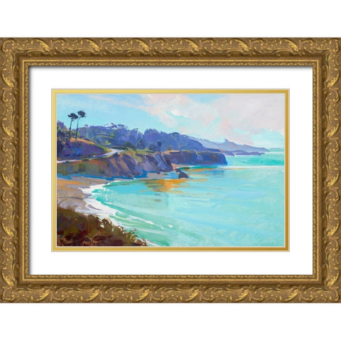 Mendocino Overlook Gold Ornate Wood Framed Art Print with Double Matting by Burtt, Marcia
