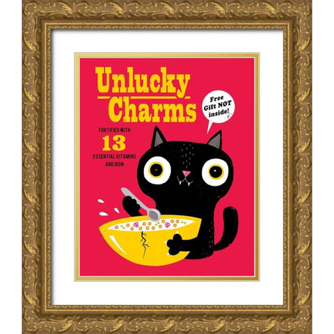 Unlucky Charms Gold Ornate Wood Framed Art Print with Double Matting by Buxton, Michael