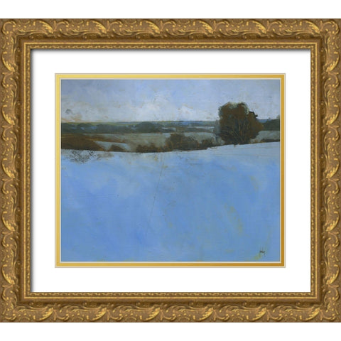 First of Winter Gold Ornate Wood Framed Art Print with Double Matting by Bailey, Paul
