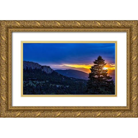 Fading Glow Gold Ornate Wood Framed Art Print with Double Matting by Burdick, Chuck