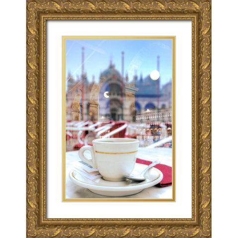 Caffe Florian Sunrise Gold Ornate Wood Framed Art Print with Double Matting by Blaustein, Alan