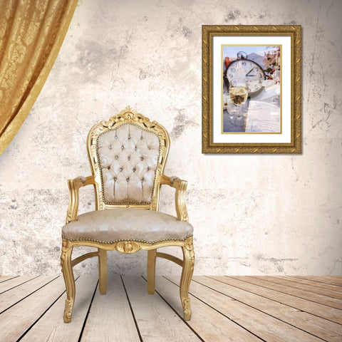 Cafe de France #1 Gold Ornate Wood Framed Art Print with Double Matting by Blaustein, Alan