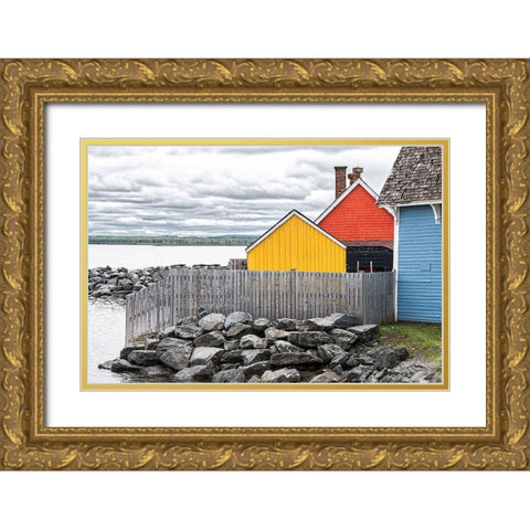 Coastal Geometry Gold Ornate Wood Framed Art Print with Double Matting by Burdick, Chuck