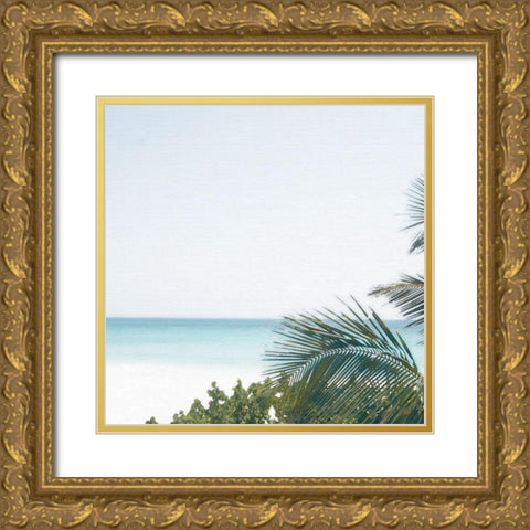 Calm Beach Gold Ornate Wood Framed Art Print with Double Matting by Bay, Noah