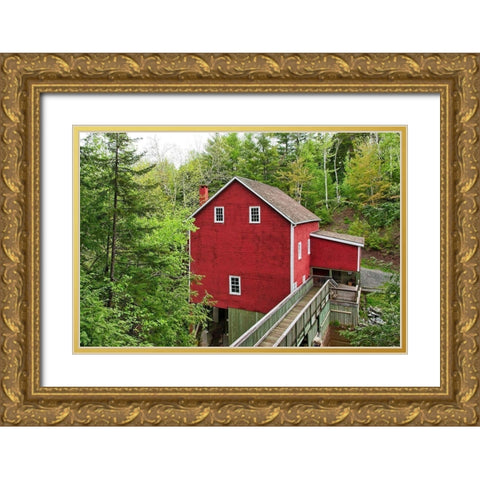 The Old Gristmill Gold Ornate Wood Framed Art Print with Double Matting by Burdick, Chuck
