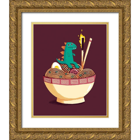 Guardian of the Noodles Gold Ornate Wood Framed Art Print with Double Matting by Buxton, Michael