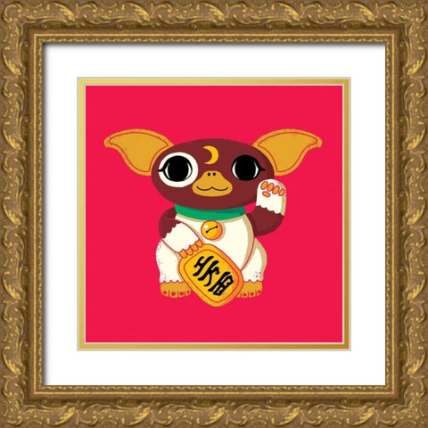 Lucky Mogwai Gold Ornate Wood Framed Art Print with Double Matting by Buxton, Michael