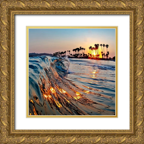 Wave 1 Gold Ornate Wood Framed Art Print with Double Matting by Baran, John