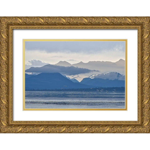Blue Skylines Gold Ornate Wood Framed Art Print with Double Matting by Burdick, Chuck