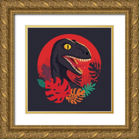 Tropic Raptor Gold Ornate Wood Framed Art Print with Double Matting by Buxton, Michael