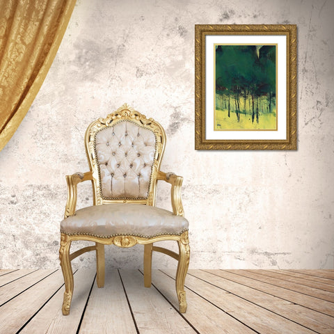 Pine Copse Gold Ornate Wood Framed Art Print with Double Matting by Bailey, Paul
