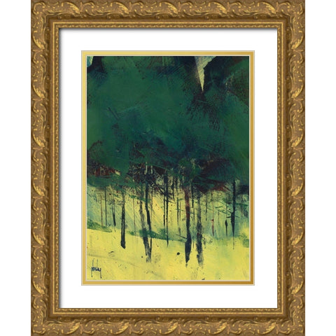 Pine Copse Gold Ornate Wood Framed Art Print with Double Matting by Bailey, Paul