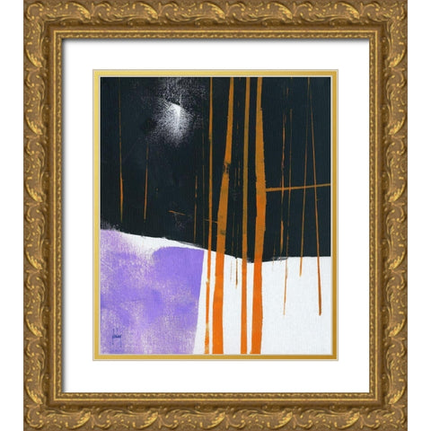 Thicket Moonlight Gold Ornate Wood Framed Art Print with Double Matting by Bailey, Paul