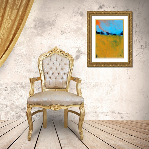 Tiny Orange Sun Gold Ornate Wood Framed Art Print with Double Matting by Bailey, Paul