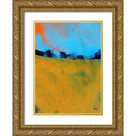 Tiny Orange Sun Gold Ornate Wood Framed Art Print with Double Matting by Bailey, Paul