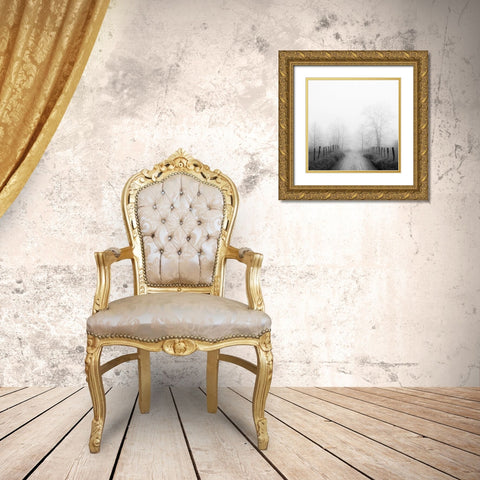 Sparks Lane in Fog Gold Ornate Wood Framed Art Print with Double Matting by Bell, Nicholas