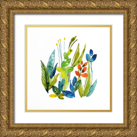 English Garden 1 Gold Ornate Wood Framed Art Print with Double Matting by Binkin, Lesia