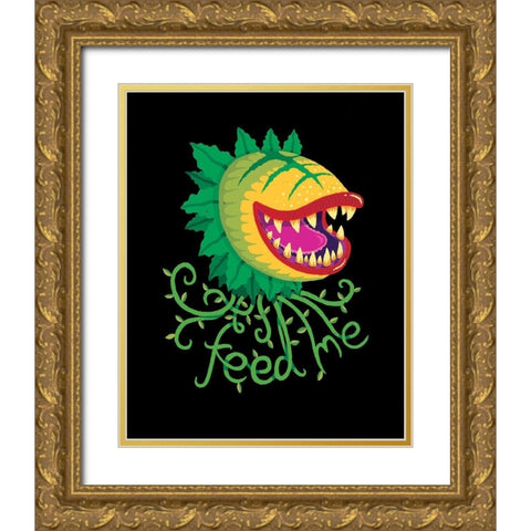 Feed Me Gold Ornate Wood Framed Art Print with Double Matting by Buxton, Michael