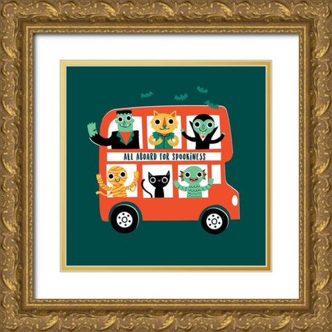 Spooky Bus Gold Ornate Wood Framed Art Print with Double Matting by Buxton, Michael
