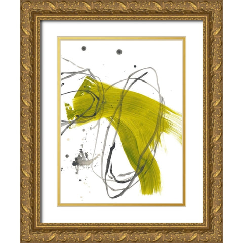 Citron Fusion No. 2 Gold Ornate Wood Framed Art Print with Double Matting by Baker, Bronwyn