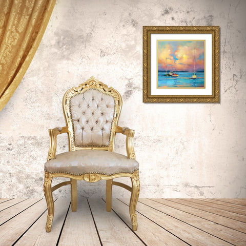 After The Sailing Day Gold Ornate Wood Framed Art Print with Double Matting by Bruniany, Kasia