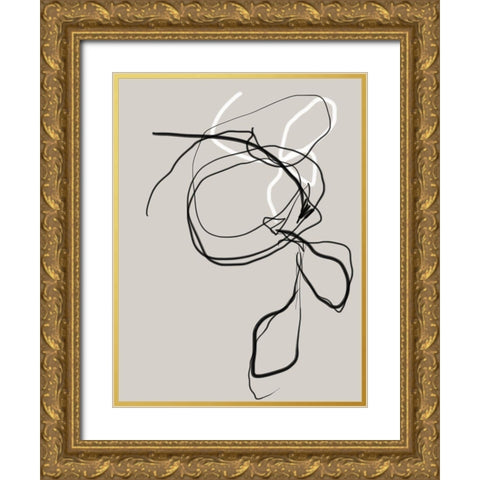 Threaded No. 4 Gold Ornate Wood Framed Art Print with Double Matting by Baker, Bronwyn