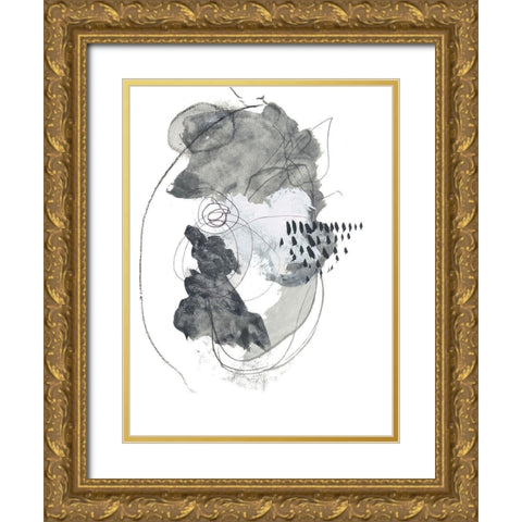 In Grays No. 1 Gold Ornate Wood Framed Art Print with Double Matting by Baker, Bronwyn