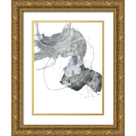 In Grays No. 2 Gold Ornate Wood Framed Art Print with Double Matting by Baker, Bronwyn