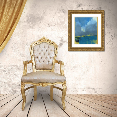 Pasture Gold Ornate Wood Framed Art Print with Double Matting by Bailey, Paul